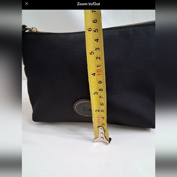 Dooney & Bourke Black Nylon Tan Straps Double Zip Crossbody Bag W Free Pouch - Picture 11 of 12
